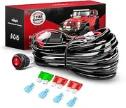 Nilight LED Light Bar Wiring Harness Kit - 2 Leads 12AWG Heavy Duty 12V On Off Switch Power Relay Blade Fuse for Off Road LED Work Light