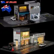 Diorama 1/64 Garage Model LED Lighting Car Repair Shop Scene Display Model AU
