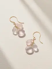[Melissa Joy Manning] Melissa Joy Manning - 14-karat Recycled Gold Rose Quartz Earrings - One size One size Gold