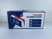 Talking Clock - Extra Loud Time and Date - for Elderly, English Voice, Red