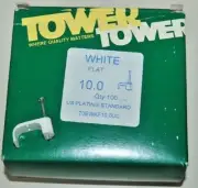 Tower Flat White 10MM Clip 100/bx - 10023823S
