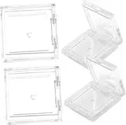 4pcs Transparent Square Mini Eyeshadow Box Blush Makeup Brushes Small Eyeshadow Pans Makeup Brush Cleaner Travel Makeup Containers Mini Eyeshadow Pans Glitter Tint Wipes Plastic