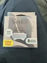 8-Pack Gillette Venus Women's Razor Blade Refills for Bikini Pubic Hair and Skin