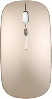 2.4G Wireless Slim Mouse Less Noise 3 Adjustable DPI 7-Color Breathing Light Rechargeable Mouse for Laptop Computer, Gold