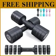 Adjustable Dumbbells Set: 5 lb Pair for Home Gym - Fast Adjust 4-in-1 Weights
