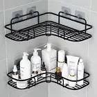 2pcs Wall-Mounted Shower Corner Caddy: Toilet & Toiletry Triangle Shelf