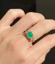 1. 70 Ct Square Cut Natural Emerald Diamond Proposal Ring 14K solid Yellow gold