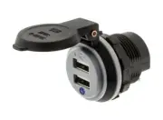 Shallow fit only 25mm deep Fast charge 2.4A DUAL USB SOCKET 90 DEGREE TERMINALS