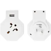 Samsonite Travel Accessories Adaptor Plug USB USA & UK to Australia White 86348