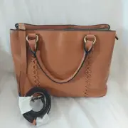 Patricia Nash Dorothy Distressed Leather Crossbody handbag Hazelnut new