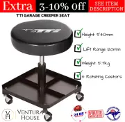 New Garage Stool TTI Mechanic Rolling Stool Work Chair Creeper Seat Wheels Black