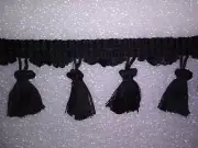 6 yards TASSEL FRINGE 3"- BLACK -Upholstery Chair Drapery Curtain Fabric Trim