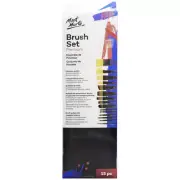 New Mont MARTE 15pc Brush Wallet Set Premium Brush Taklon Hog Bristle