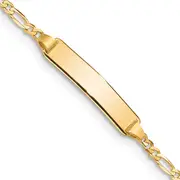 6 Inch 10K Figaro Link Id Bracelet