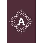 A: MONOGRAM INITIAL LETTER A - PERSONALIZED INITIAL MONOGRAM LETTER A COLLEGE RULED NOTEBOOK - 6 X 9 INCH POCKET SIZE: CU