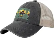 [SDEGTHO] Cartoon Bee Printing Summer Trucker Hat with Adjustable Snapback and Mesh Back for Women Men Travel Hiking Fishing