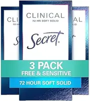 Secret Clinical Strength Smooth Solid Women's Antiperspirant & Deodorant, Sensitive Hypoallergenic - 1.6 Ounce (Pack of 3)