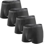 [DAVID ARCHY] Men's 4 Pack Underwear Micro Modal Separate Pouches Trunks with Fly