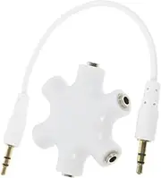 SEWACC 5 Hexangular Headphone Jack Splitter Adapter Way Port Female Audio Connector for Phones Music Players and Compatible with Devices Unique Design for Easy