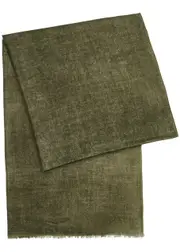 Ama Pure Double-faced Wool Scarf - Olive ONE SIZE