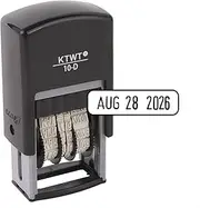 Date Stamp, Self-Inking Date Stamp, US Format MMM-DD-YYYY, Black Impression – 3/4" x 1", Self-Inking Date Stamp for Marking Office documents, Legal Papers, Bills, Mail, Teachers Correcting Homework