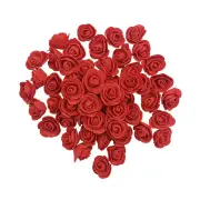 NNEOBA Vibrant Red 3.5cm Foam Rose Heads: Perfect for Rose Bear Crafts - Pack of 50