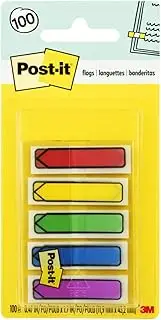Post-it® Arrow Flags, Assorted, Primary Colours, 11.9mm x 43.2mm, 684-ARR1