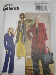 Jacket Coat Sash Pants Vest Size L-XXL Butterick 6717 Sewing Pattern