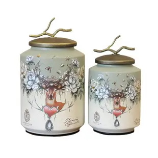 美式陶瓷儲物罐 創意玄關擺件 歐式復古客廳軟裝家居飾品 收納盒