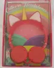 Unicorn Goods Caticorn Cat Headphones Pink Premium Plush Over The Ear NEW