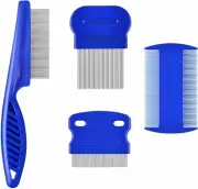 4Pcs Cat Dog Flea Comb, Pet Tear Stain Remover Comb Set Pet Dog Cat Grooming Com