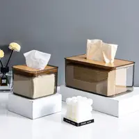 在飛比找蝦皮購物優惠-【工廠直營 台灣出貨】木蓋透明面紙盒 衛生紙盒 紙巾盒 面紙