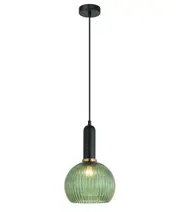 Valencia Green Ribbed Wine Glass Pendant