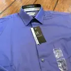 Van Heusen Purple Dress Shirt mens 16 32/33 button up No Iron Lux Sateen Regular