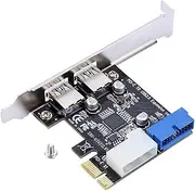PCI-E to USB 3.0 Expansion Card, 5Gbps Data Transfer Speed, PCIE USB Card Compatible with PCI-E x1/x4/x8/x16, Works with XP/7/8/10
