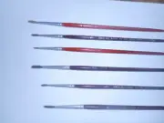 6-Qty Detail Brushes in a bundle sale- some Red Sable and watercolor sz 1-3
