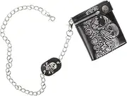 NOLITOY Purse Money Clip Punk Style Chain Wallet Punk Wallet Card Holder Punk Rose Skeleton Wallet Chain Wallet for Travel Wallet for Card and Women Outdoor