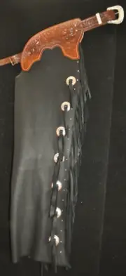 Custom Made Leather Chaps/New Black Shotgun Chaps/Made In USA