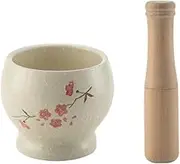 Traditional Grind, Ceramic Garlic Pounder Kitchen Crusher Household Grinder Garlic Mortar Set Medicine Grinder Masher(Red)