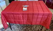 Truliving Red Tablecloth 52" x 70" Easy Care Polyester Square Patterns