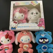 Sanrio Hello Kitty As Care Bears Plush HelloKitty Badtz-Maru Cinnamoroll Set