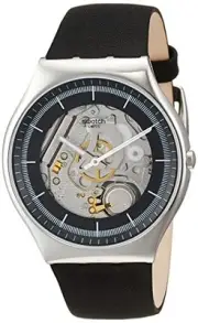 Swatch SS07S115 BLACK SKELETON Watch 42mm - NEW Shipped from Japan