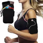Cell Phone Armband Arm Band Mobile Phone Holder Bag Sports Running Jogging Gym Exercise Pouch Case with Adjustable Elastic Band, Fits 9.5”-14” Arms