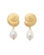 kate spade new york Beachside Shell & Cultured Freshwater Pearl Drop Earrings