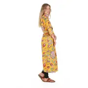 Frida's Vibrant Forest Kimono – Hand-Screen Printed, Bird of Paradise Print, Lightweight & Versatile