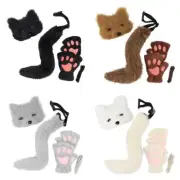 Halloween Animal Cosplay Costume Including Plush Foxes Mask, Tail, Glove