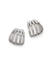Bloomingdale's Fine Collection Diamond Multi Row J Hoop Earrings in 14K White Gold, 1.10 tcw