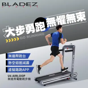 【BLADEZ】U6 AirLoop無邊際智能APP跑步機/慢跑機/健走機(懸空迴圈避震/心率把手)