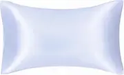 Silk Pillowcase for Hair and Skin 100% Mulberry Silk Bed Pillowcase with Hidden Zipper (Standard, White)