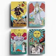 4 x Tarot Credit Card Stickers - Fool/Temperance/The Lovers/The Sun - Tarot Stickers for Credit & Debit Cards